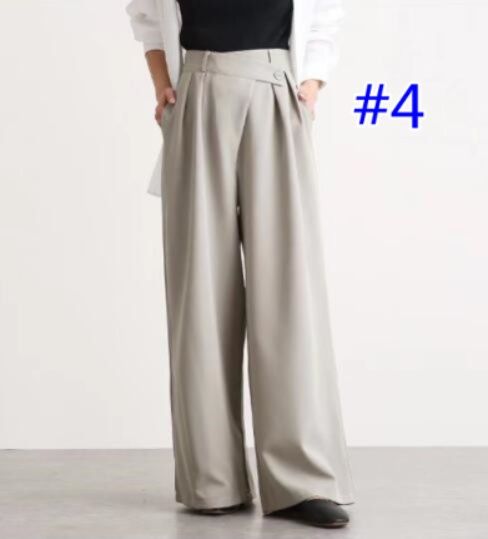レディースワイドパンツ レディース ハイウェスト タックパンツ 通勤 ワイドパンツ