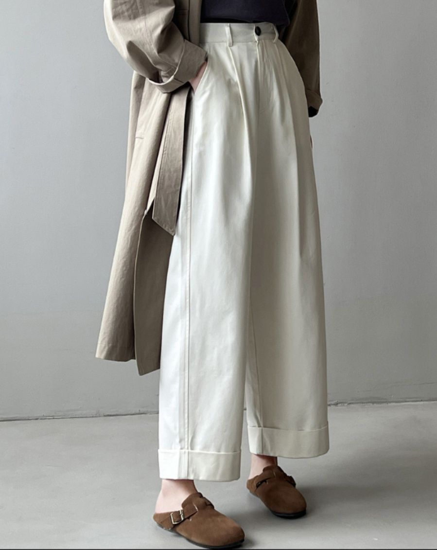 レディースワイドパンツ 2025年秋新作 チノパン ハイウエスト ワイドパンツ レディース ボトムス