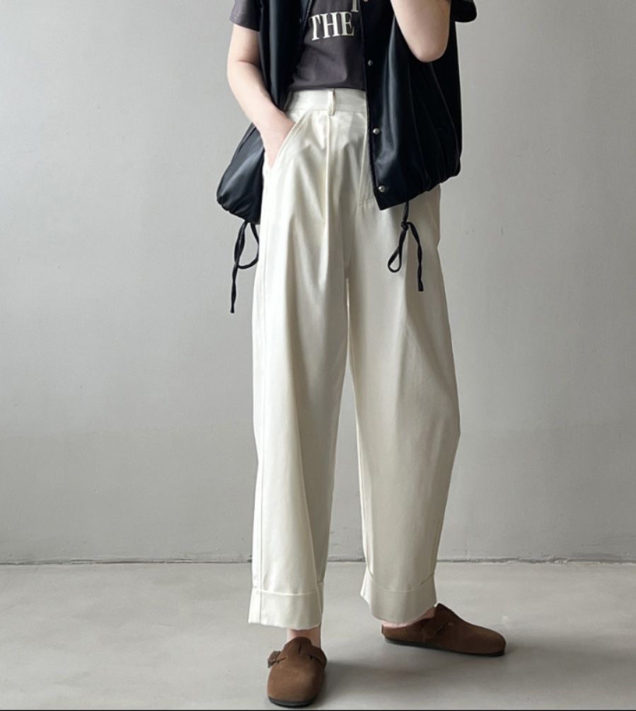 レディースワイドパンツ 2025年秋新作 チノパン ハイウエスト ワイドパンツ レディース ボトムス