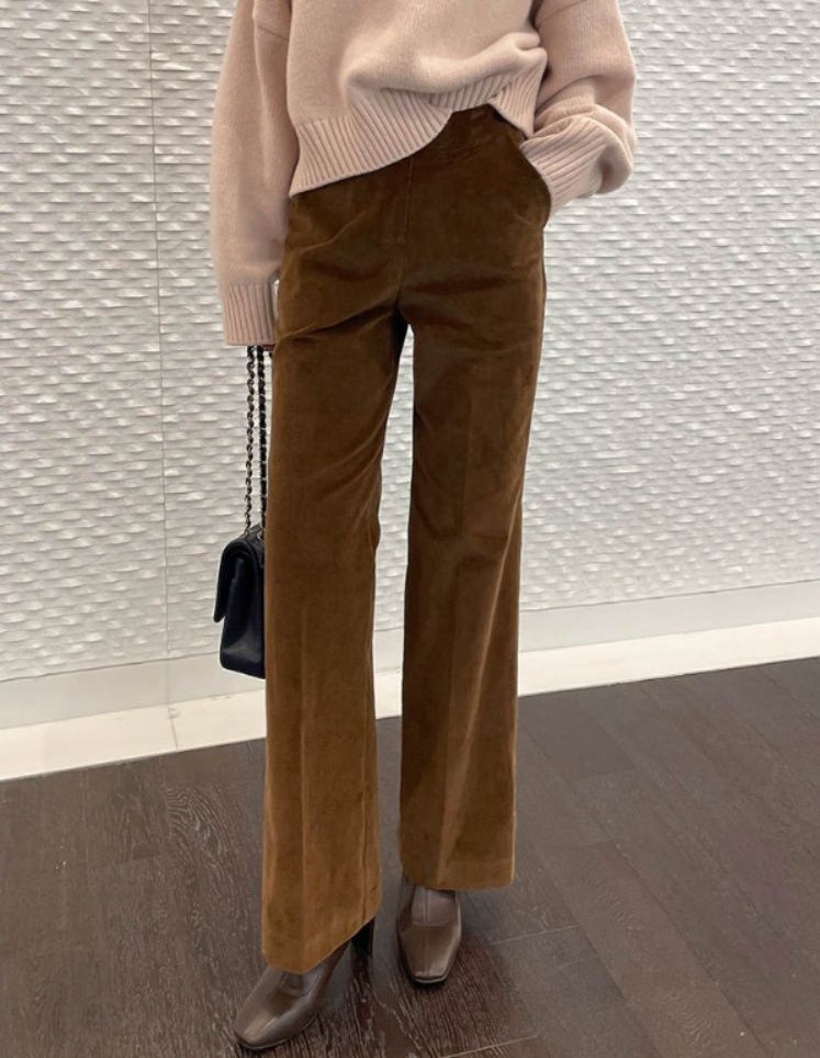レディースワイドパンツ 秋冬新作 コーデュロイ ワイドパンツ その他素材 気質上品