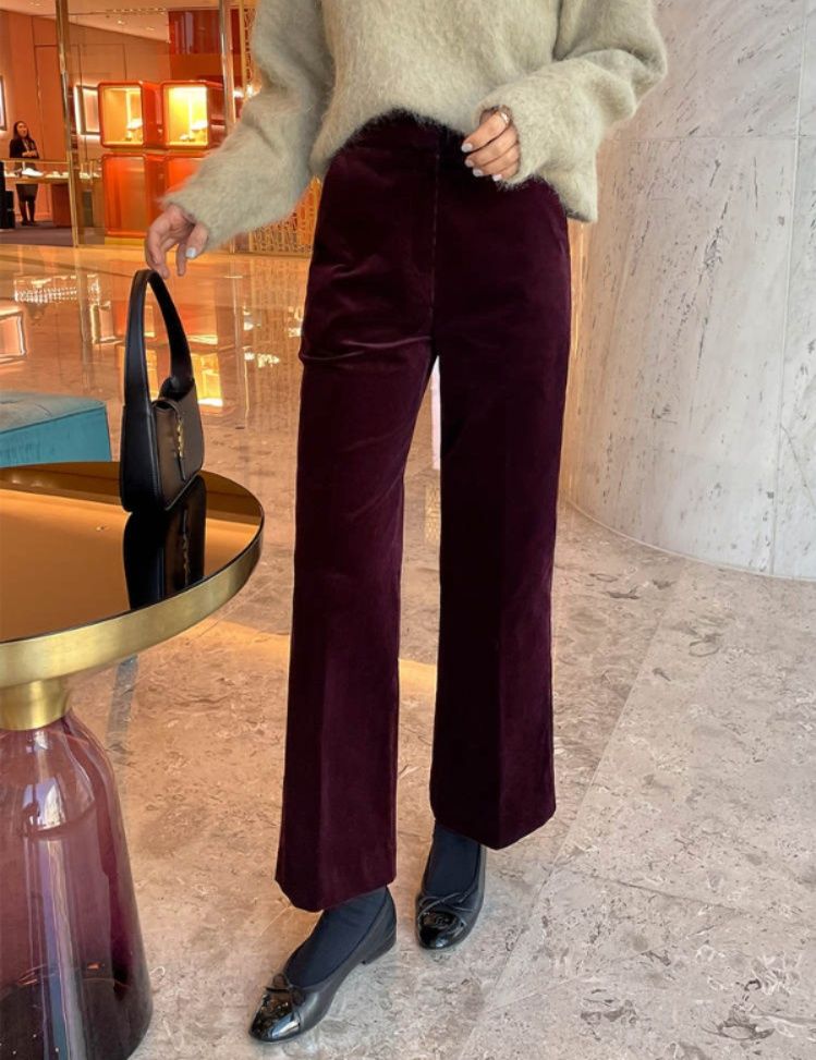 レディースワイドパンツ 秋冬新作 コーデュロイ ワイドパンツ その他素材 気質上品