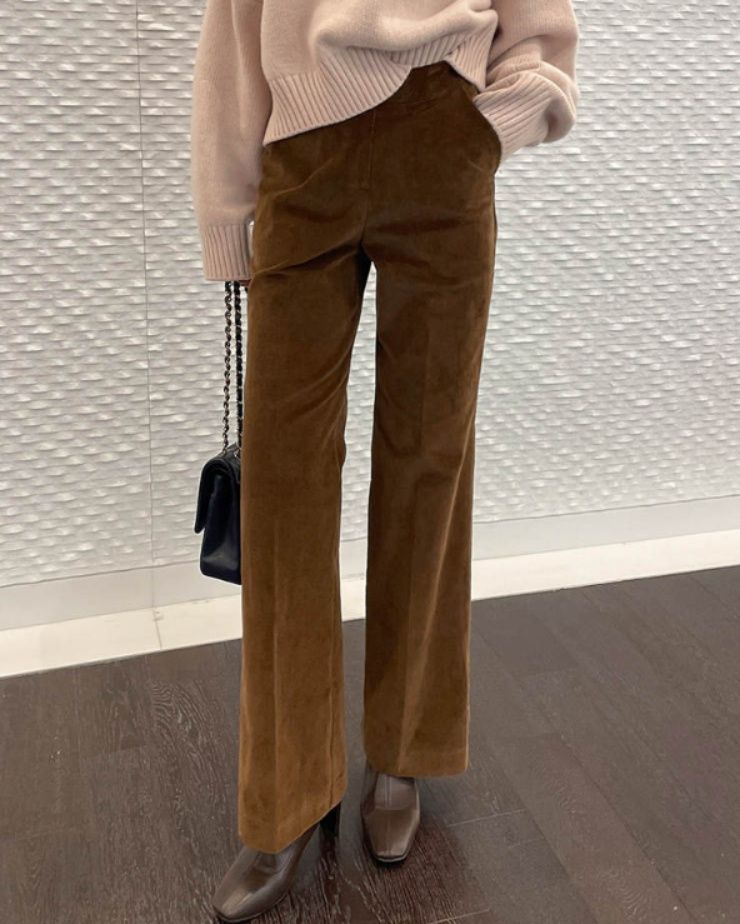 レディースワイドパンツ 秋冬新作 コーデュロイ ワイドパンツ その他素材 気質上品