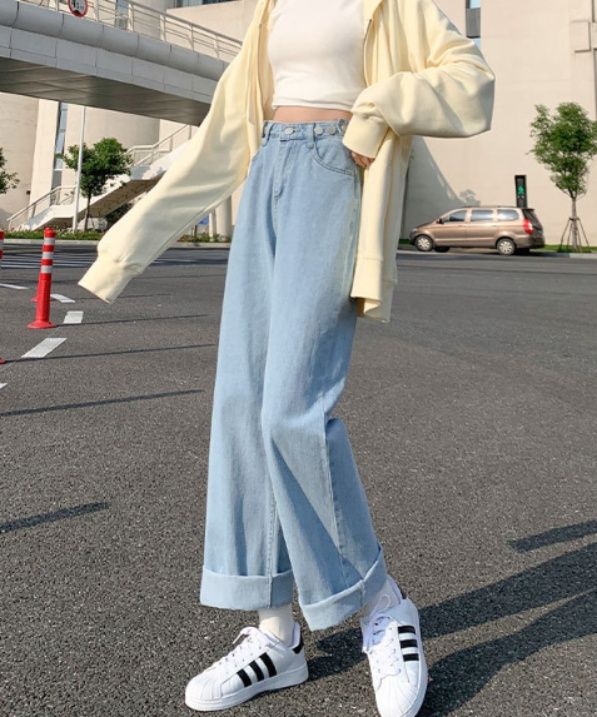 レディースワイドパンツ 2025新作 レディース ハイウエスト デニム ワイドパンツ ゆったり