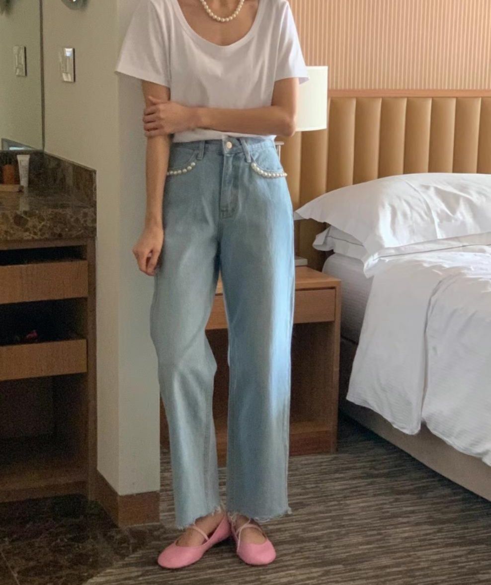 レディースワイドパンツ 2025新作 ハイウエストデニム ゆったりワイドパンツ レディース