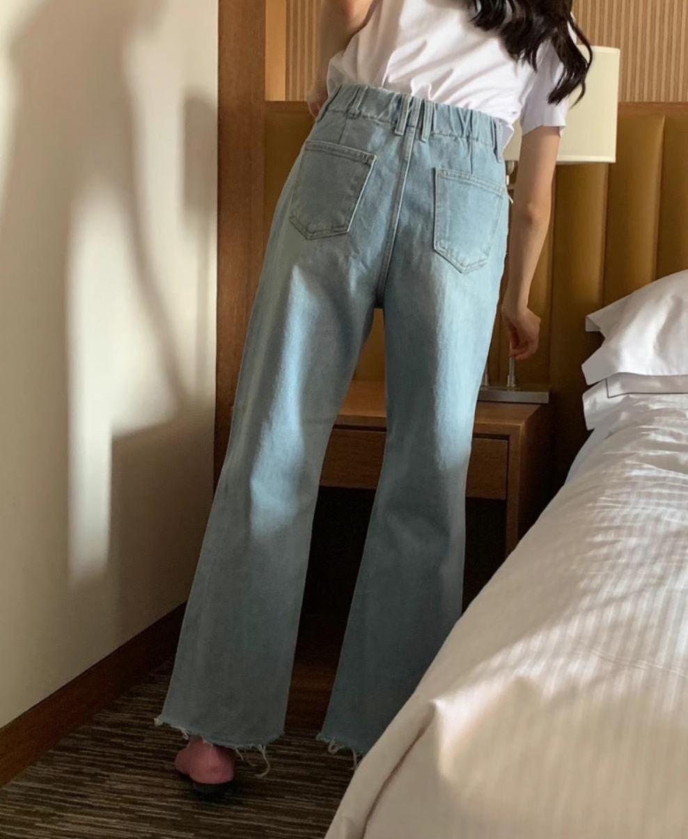 レディースワイドパンツ 2025新作 ハイウエストデニム ゆったりワイドパンツ レディース