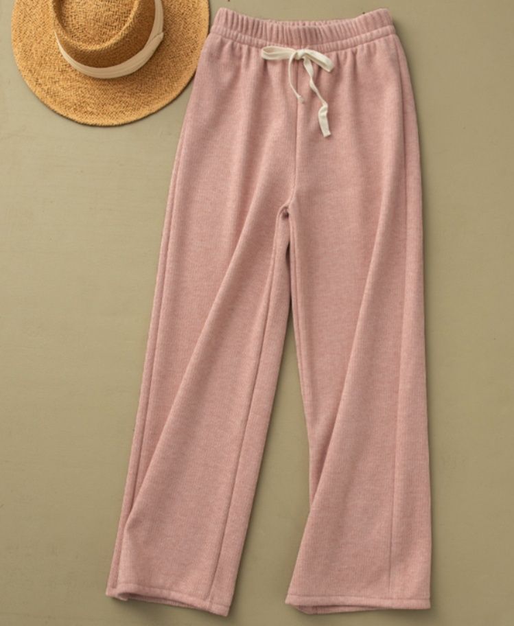 レディースワイドパンツ レディース裏起毛スウェットワイドパンツウエストゴム