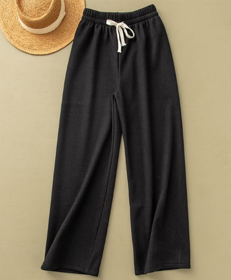 レディースワイドパンツ レディース裏起毛スウェットワイドパンツウエストゴム