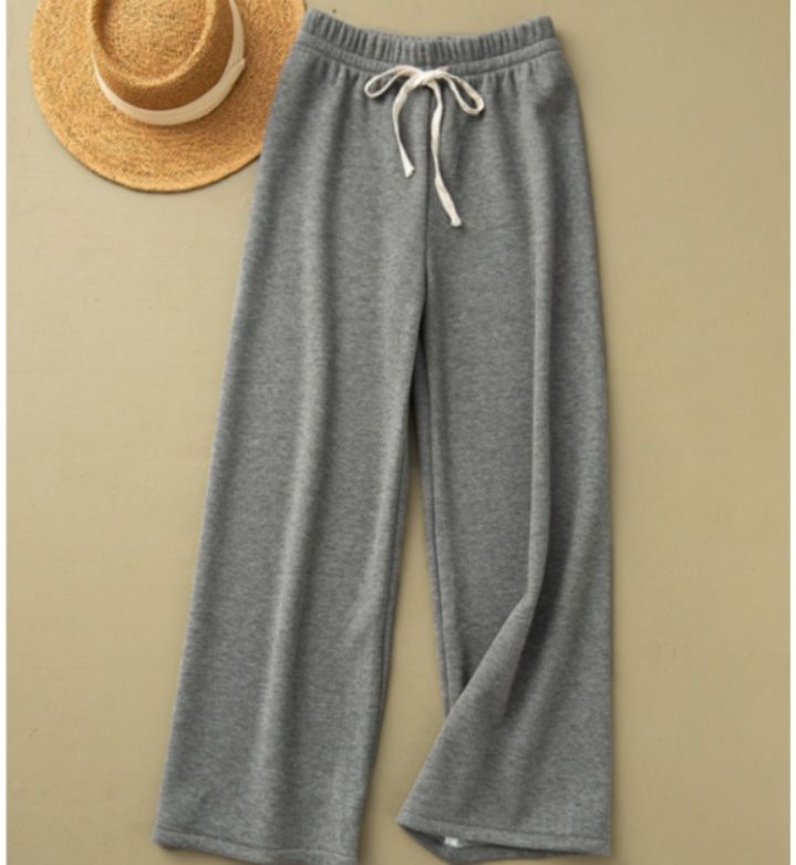 レディースワイドパンツ レディース裏起毛スウェットワイドパンツウエストゴム