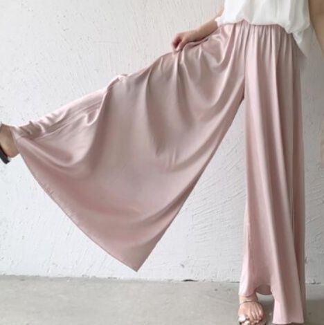 レディースワイドパンツ 夏スカーチョ ワイドパンツ フレア美脚ボトムス
