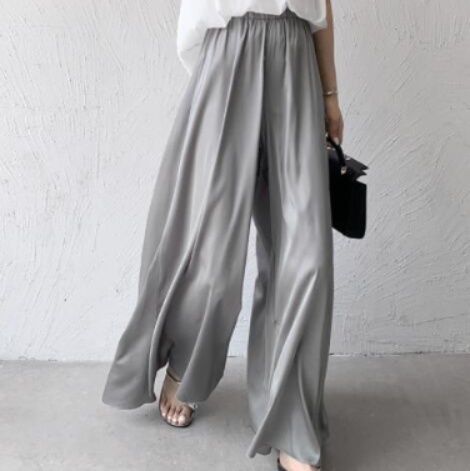 レディースワイドパンツ 夏スカーチョ ワイドパンツ フレア美脚ボトムス
