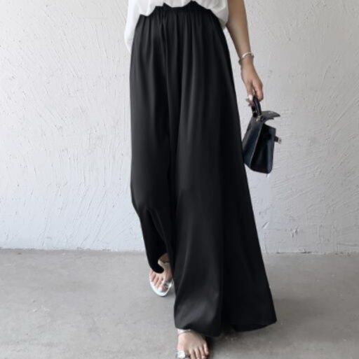 レディースワイドパンツ 夏スカーチョ ワイドパンツ フレア美脚ボトムス