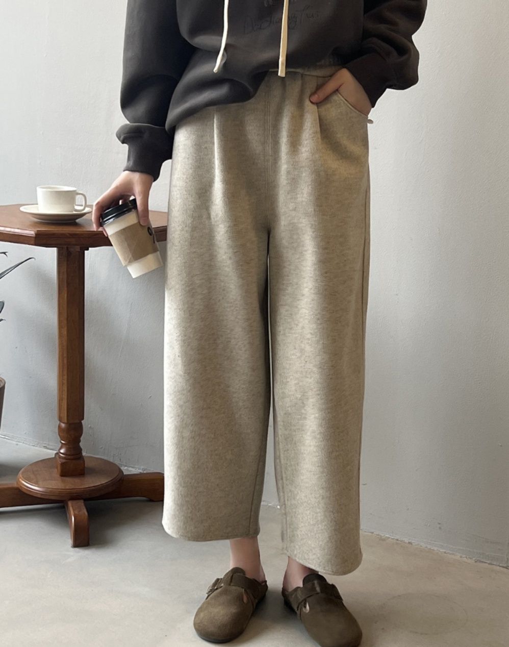 レディースワイドパンツ 秋冬新作 スウェット ワイドパンツ 女性用 ゆったりカジュアル