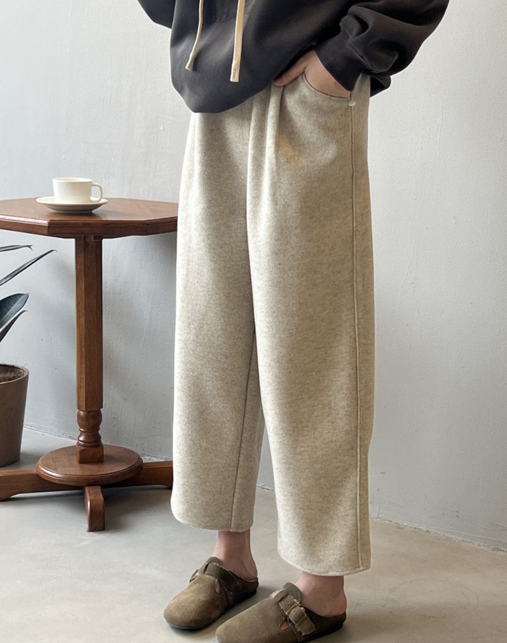 レディースワイドパンツ 秋冬新作 スウェット ワイドパンツ 女性用 ゆったりカジュアル
