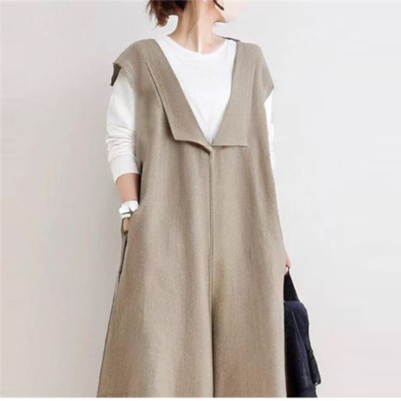 レディースワイドパンツ 新作サロペットワイドパンツ 体型カバーロングオールインワン