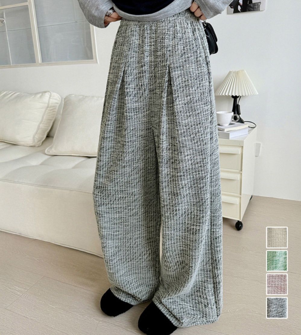 レディースワイドパンツ 体型カバー ワイドパンツ レディース ゴムウエスト