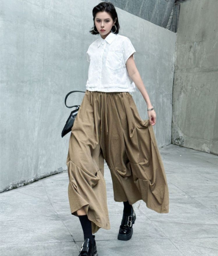 レディースワイドパンツ 2025新作 ハイウエスト美脚見せワイドパンツ ゆったり大人カジュアル