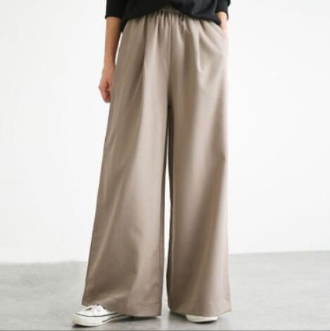 レディースワイドパンツ ハイウエストワイドパンツ レディース通勤カジュアル