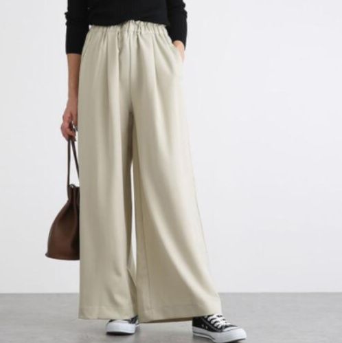 レディースワイドパンツ ハイウエストワイドパンツ レディース通勤カジュアル