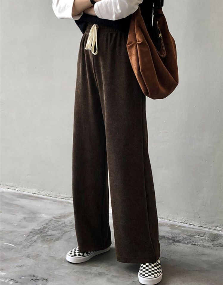 レディースワイドパンツ 伸縮ウエスト機能的ワイドパンツ その他カジュアルボトムス