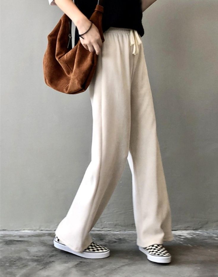 レディースワイドパンツ 伸縮ウエスト機能的ワイドパンツ その他カジュアルボトムス