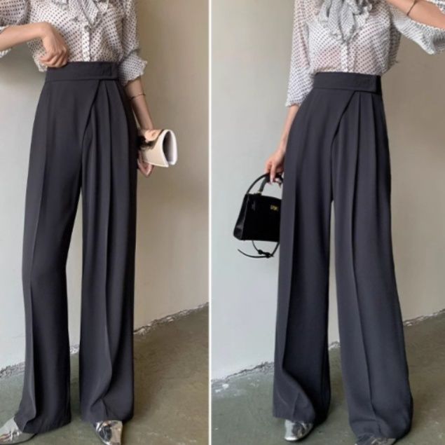 レディースワイドパンツ 二〇二六年春夏新作 タックパンツ 女性用 幅広ズボン ハイウエスト