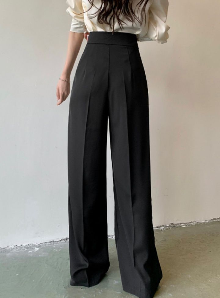 レディースワイドパンツ 二〇二六年春夏新作 タックパンツ 女性用 幅広ズボン ハイウエスト