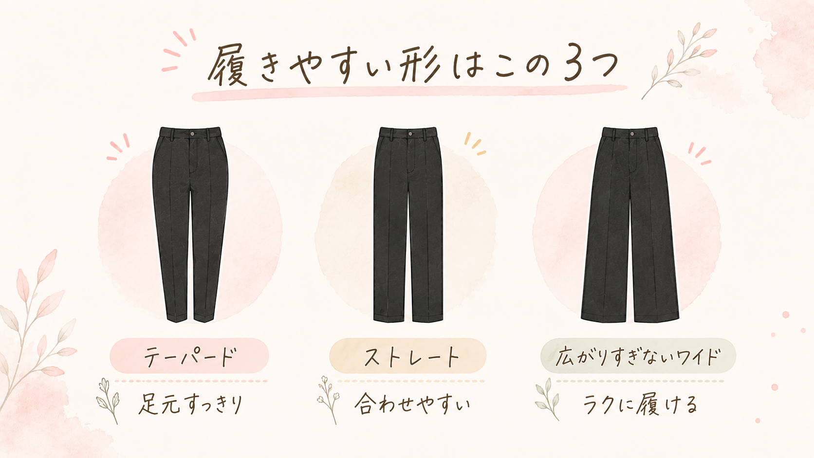 バイトで指定されるチノパンとは？女性向け黒チノパンの選び方