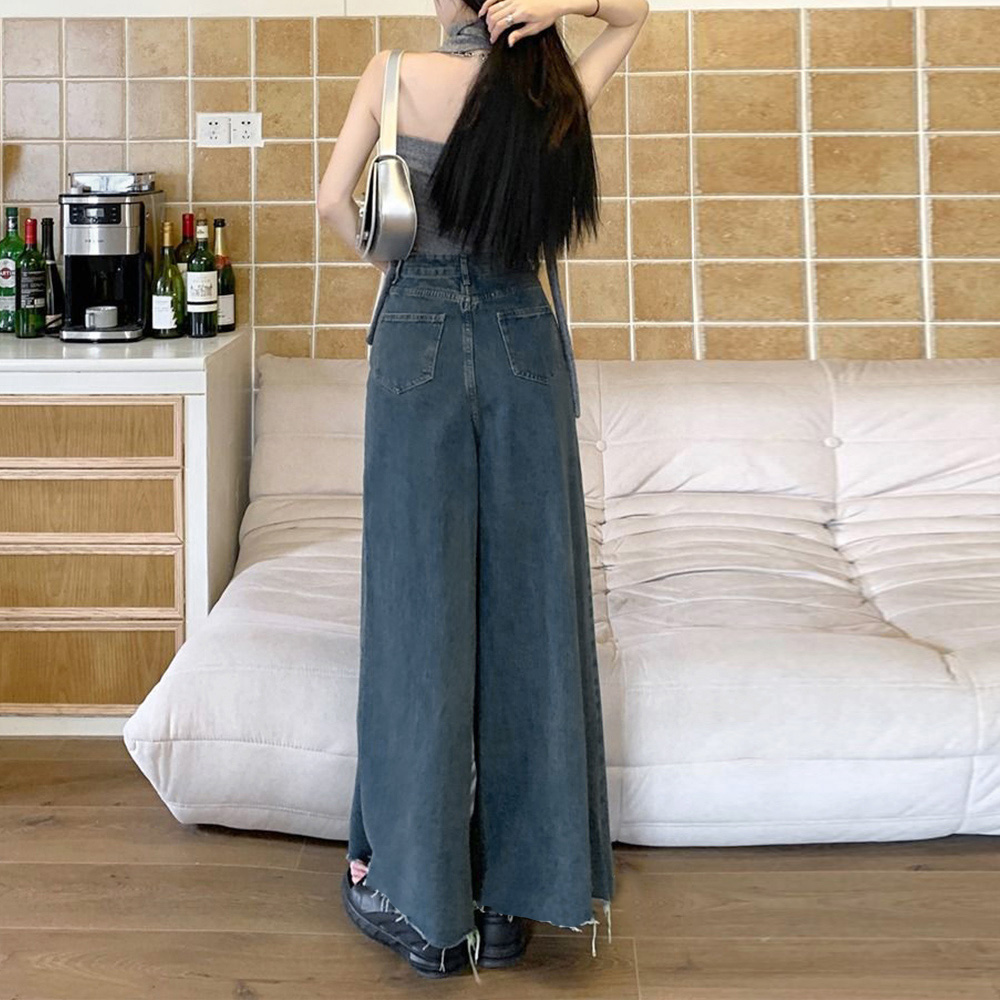 レディースワイドパンツ レディース デニムワイドパンツ 韓国風美脚フレア
