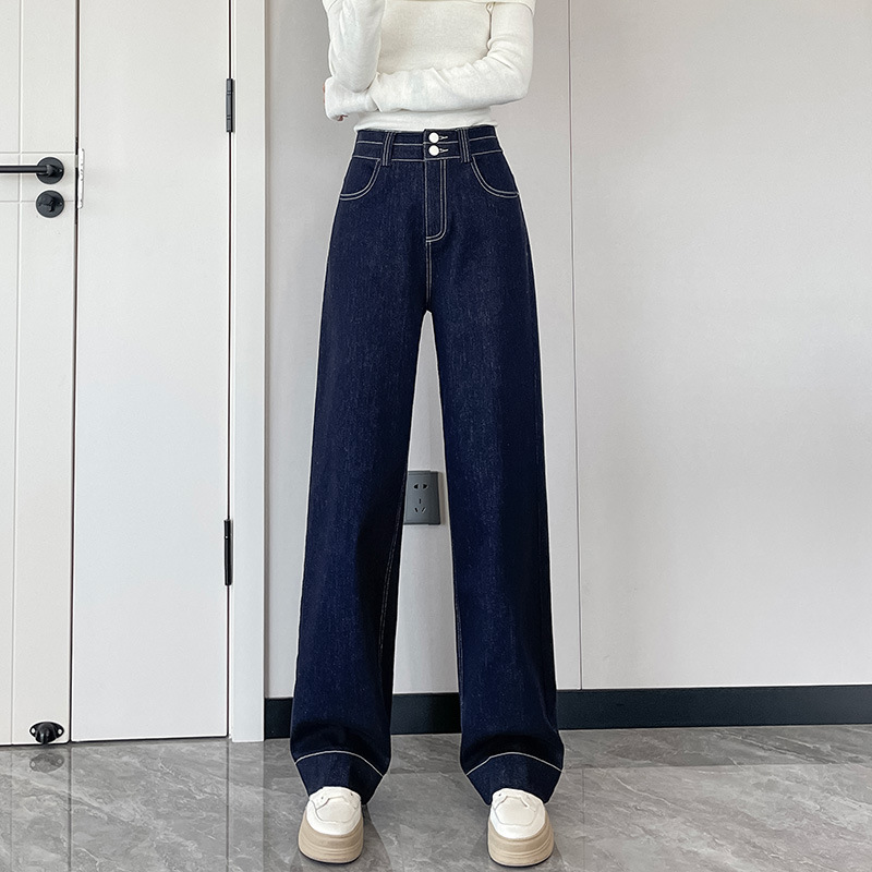 レディースワイドパンツ 大人気 二つボタンハイウエストワイドパンツ