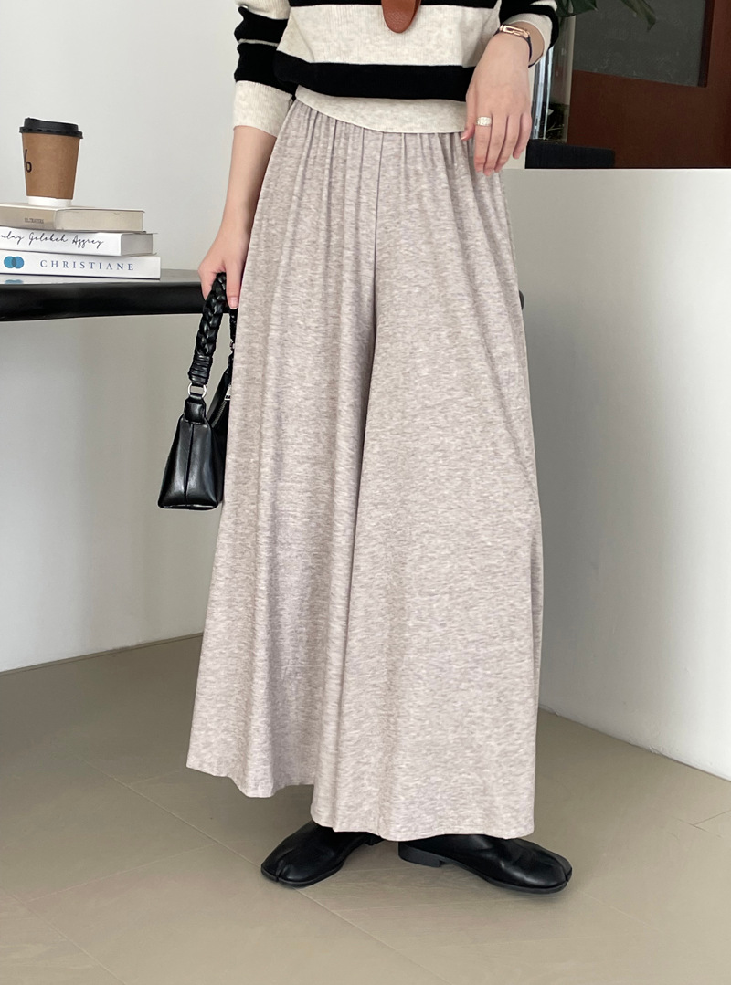 レディースワイドパンツ ゆったりシルエット タックワイドパンツ