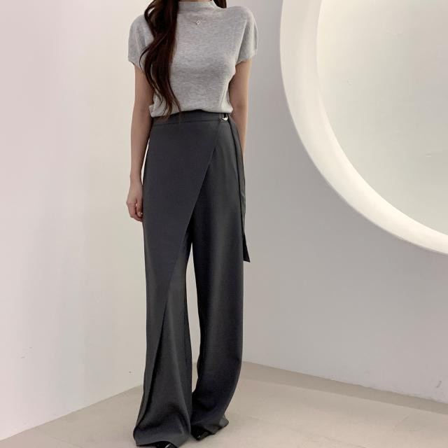 レディースワイドパンツ 今季必見 気質溢れる ハイウエスト おしゃれ デザイン カジュアル パンツ