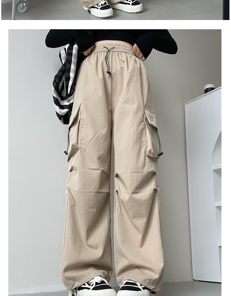 レディースワイドパンツ ゆったり楽ちんサイドポケットワイドパンツ