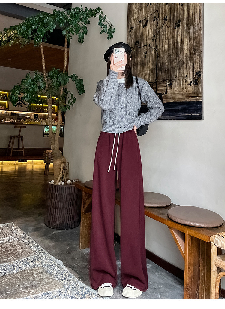 レディースワイドパンツ あったかリラックスルームパンツ