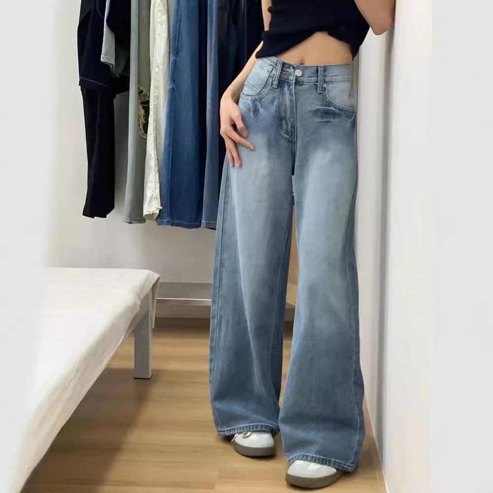 レディースワイドパンツ レディース 色落ちデニム ワイドジーンズ