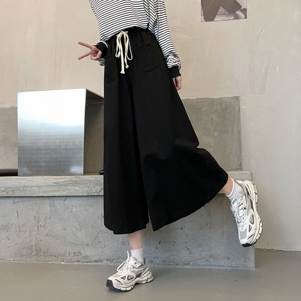 レディースワイドパンツ ゆったり楽ちんスウェットワイドパンツ