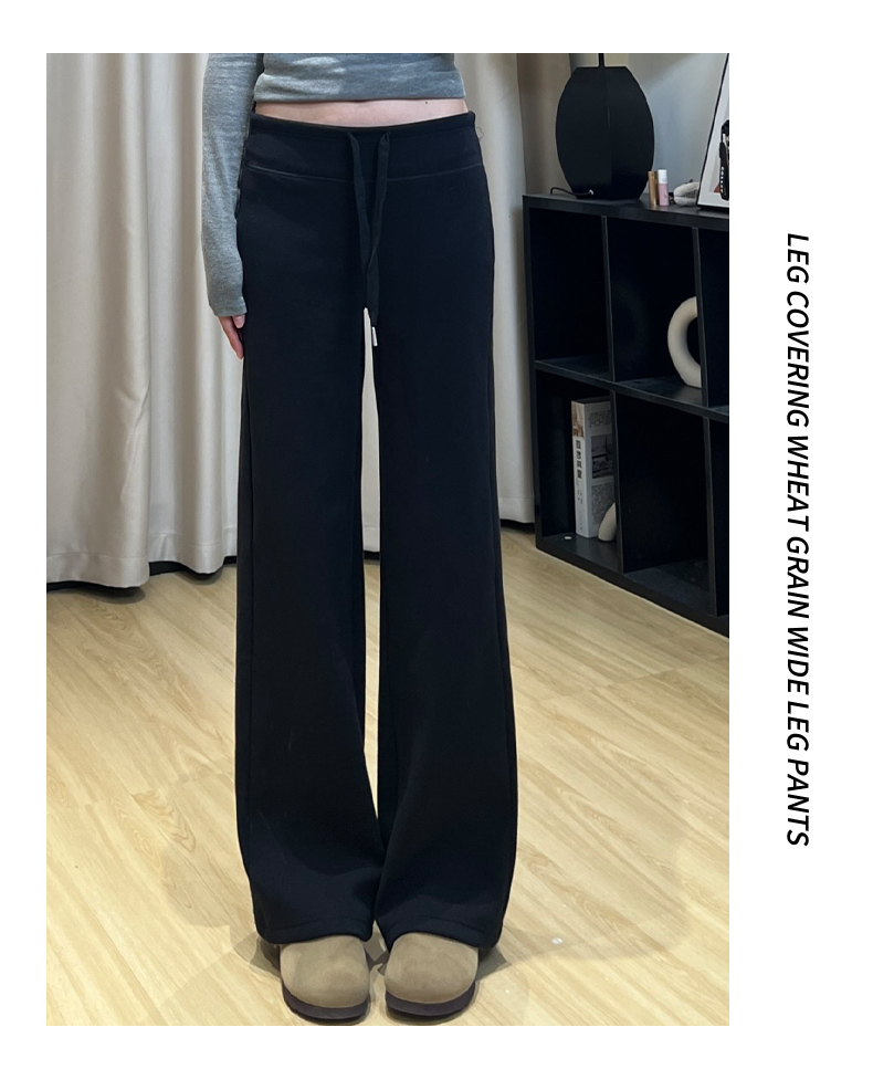 レディースワイドパンツ なめらか落ち感ストレートワイドパンツ