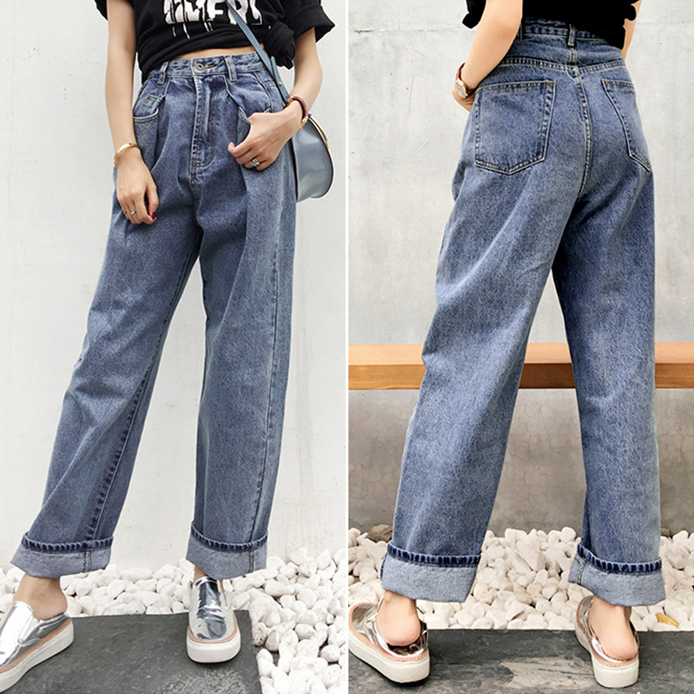 レディースワイドパンツ 美脚効果 ハイウエストデニムワイドパンツ
