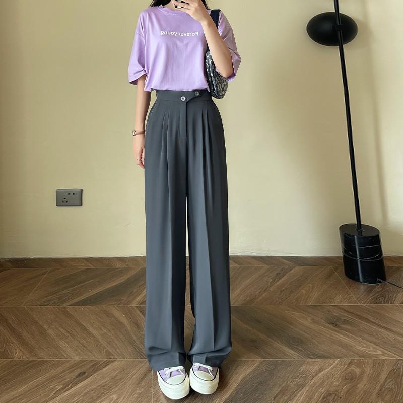 レディースワイドパンツ ハイウエストタックワイドパンツ