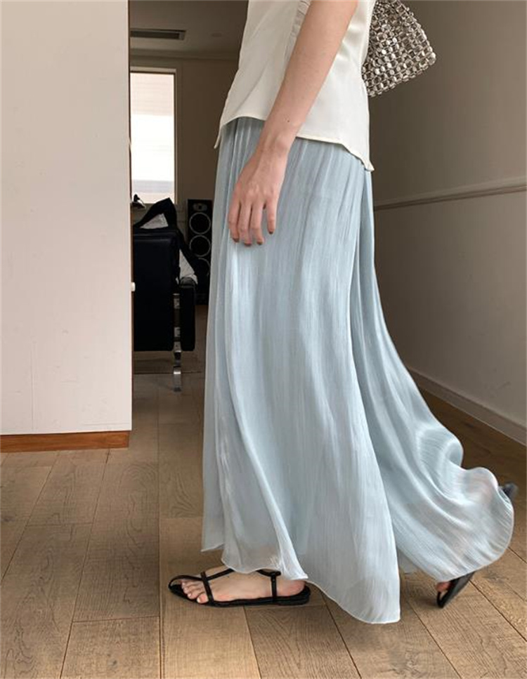 レディースワイドパンツ ハイウエスト 優美シルエット スカーチョ