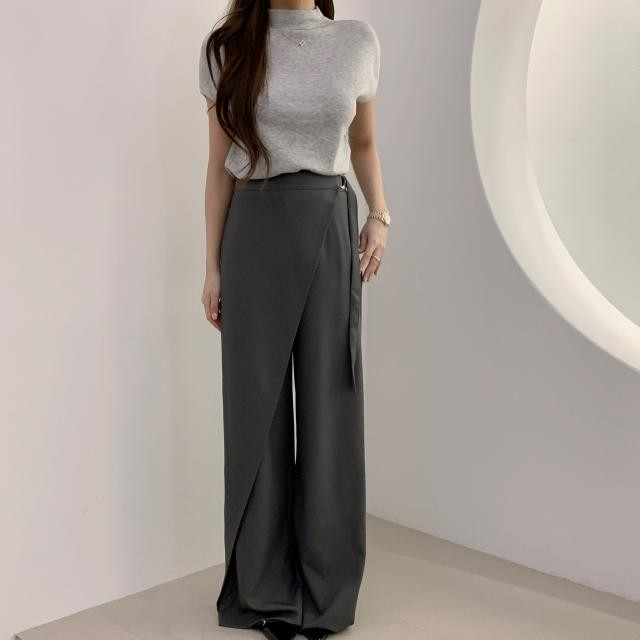レディースワイドパンツ 今季必見 気質溢れる ハイウエスト おしゃれ デザイン カジュアル パンツ
