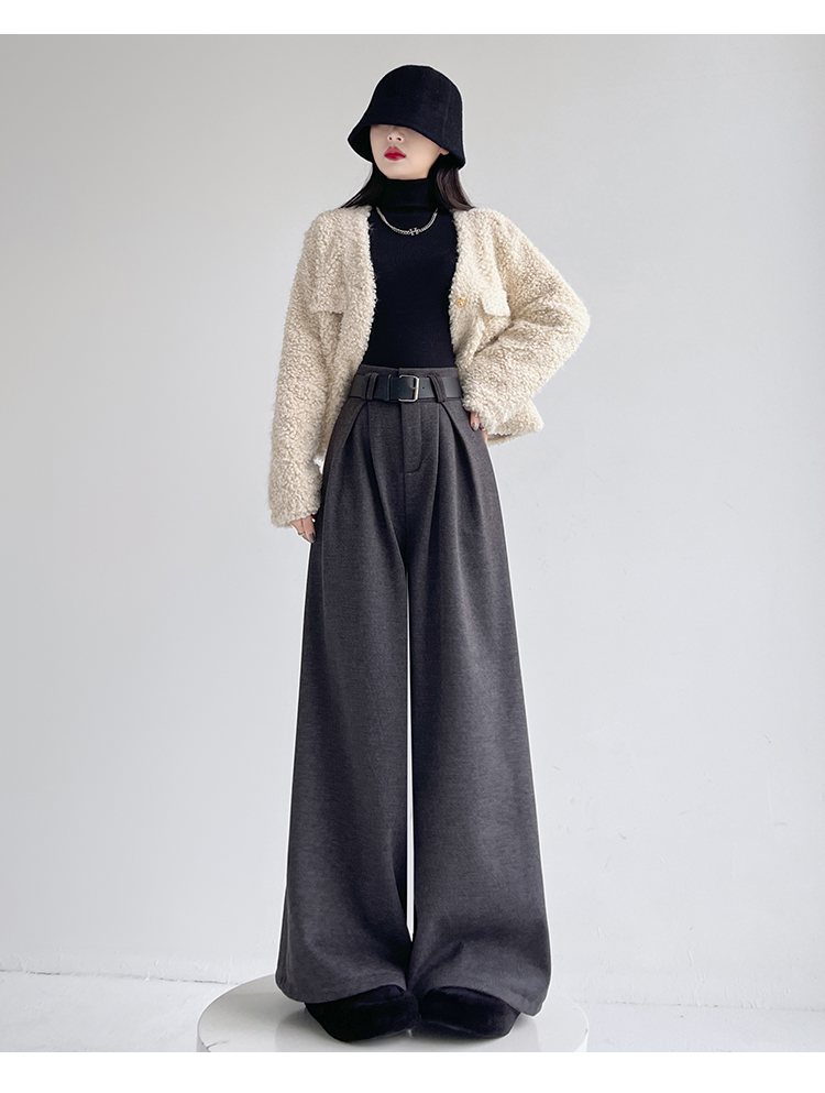 レディースワイドパンツ ドレープ美シルエットロングパンツ