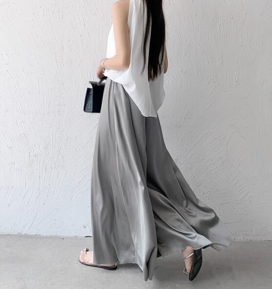 レディースワイドパンツ 夏スカーチョ ワイドパンツ フレア美脚ボトムス