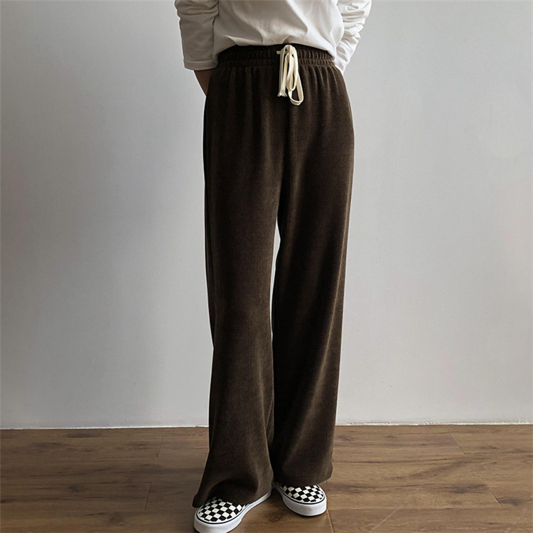 レディースワイドパンツ 伸縮ウエスト機能的ワイドパンツ その他カジュアルボトムス