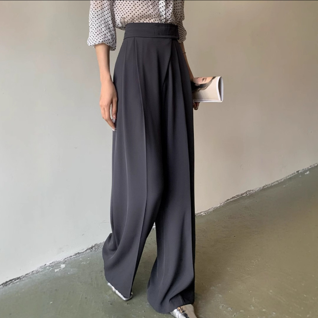 レディースワイドパンツ 二〇二六年春夏新作 タックパンツ 女性用 幅広ズボン ハイウエスト