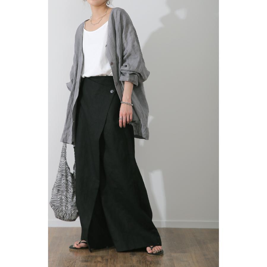 レディースワイドパンツ 夏新作 麻風ワイドパンツ ロング丈 体型カバー 通勤対応 レディース