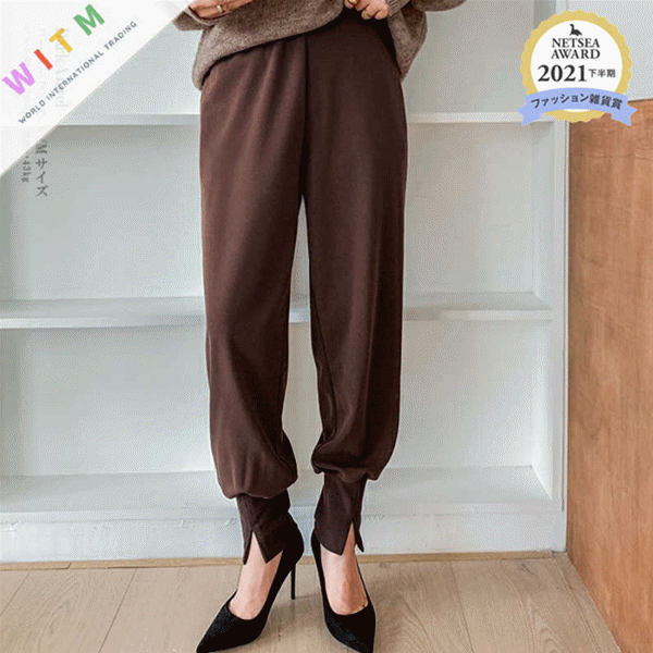 レディースワイドパンツ テーパードワイドパンツ 着痩せ美脚ズボン レディース着回し