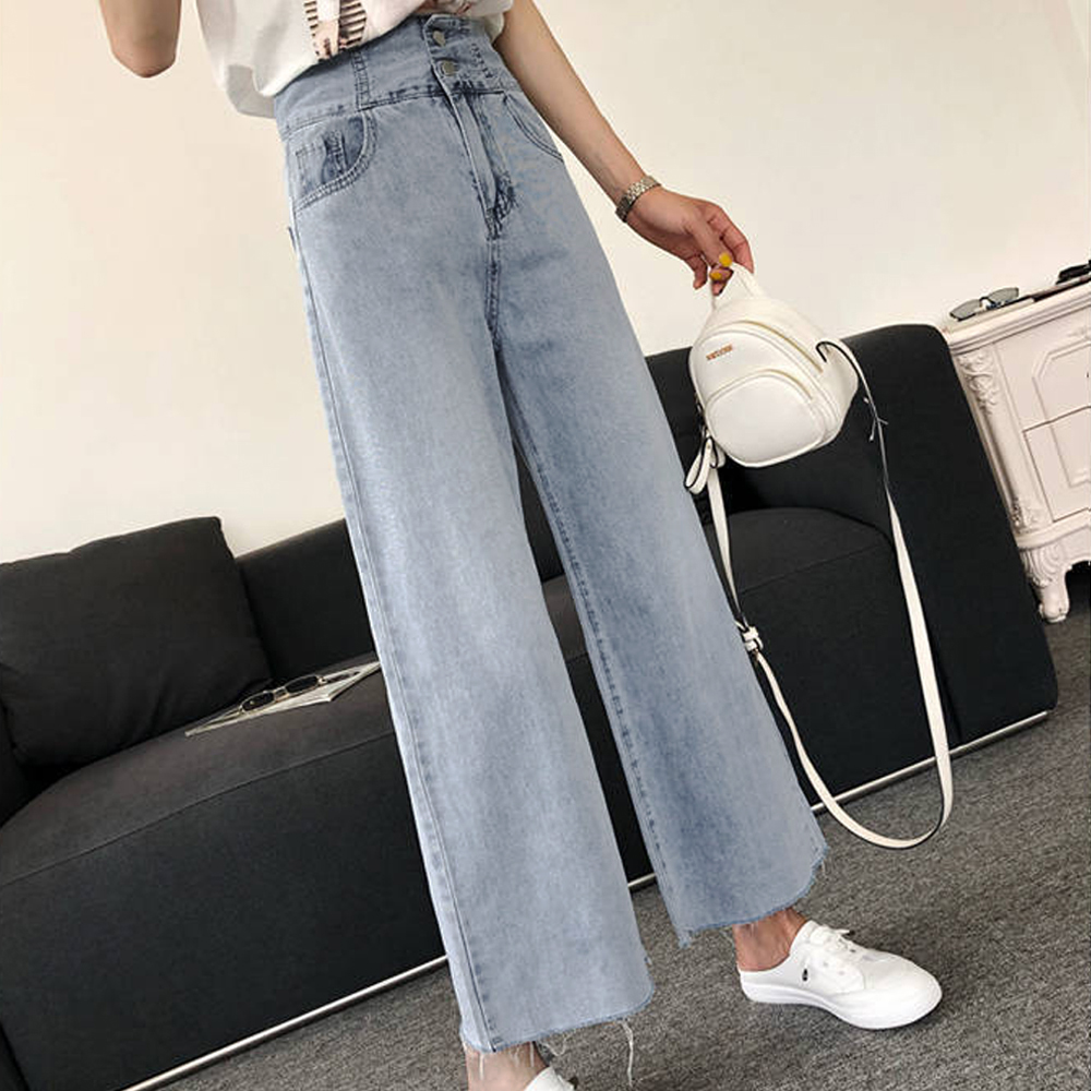 レディースワイドパンツ バッククロス ハイウエストワイドパンツ 美脚デニム