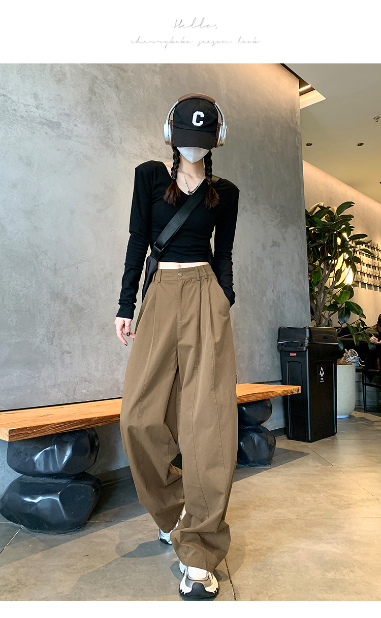 レディースワイドパンツ ドレープ感際立つ美脚タックパンツ