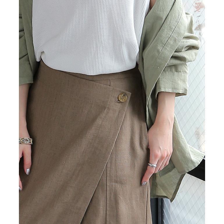 レディースワイドパンツ 夏新作 麻風ワイドパンツ ロング丈 体型カバー 通勤対応 レディース