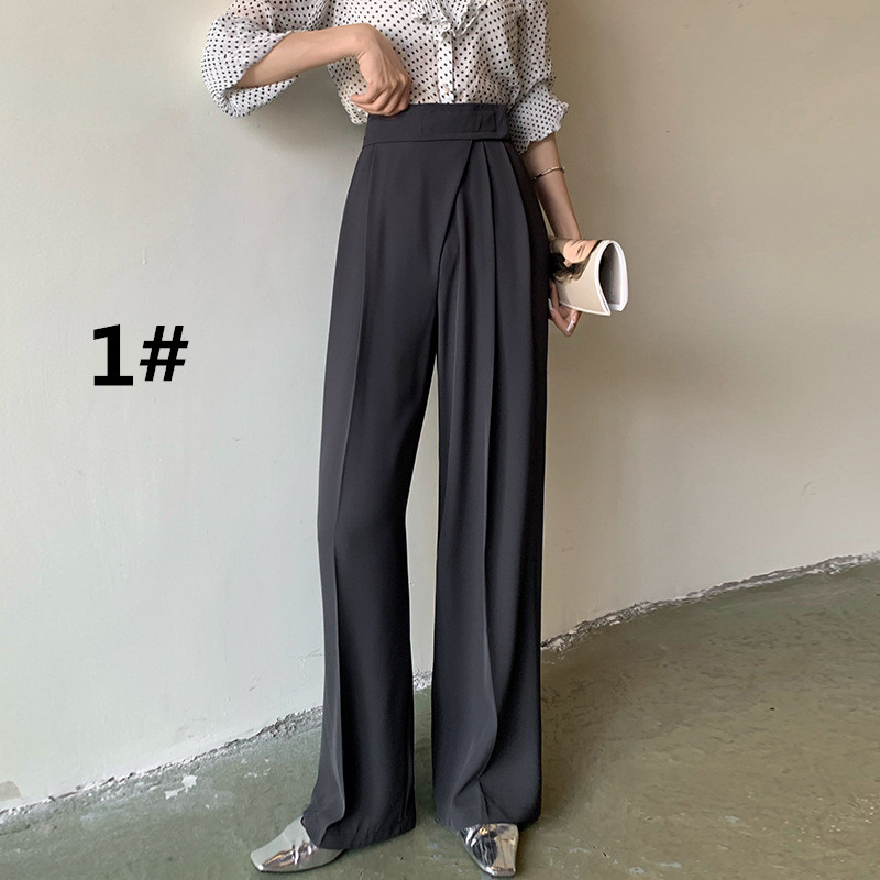 レディースワイドパンツ ハイウエスト美脚ワイドパンツ レディース脚長効果ストレート